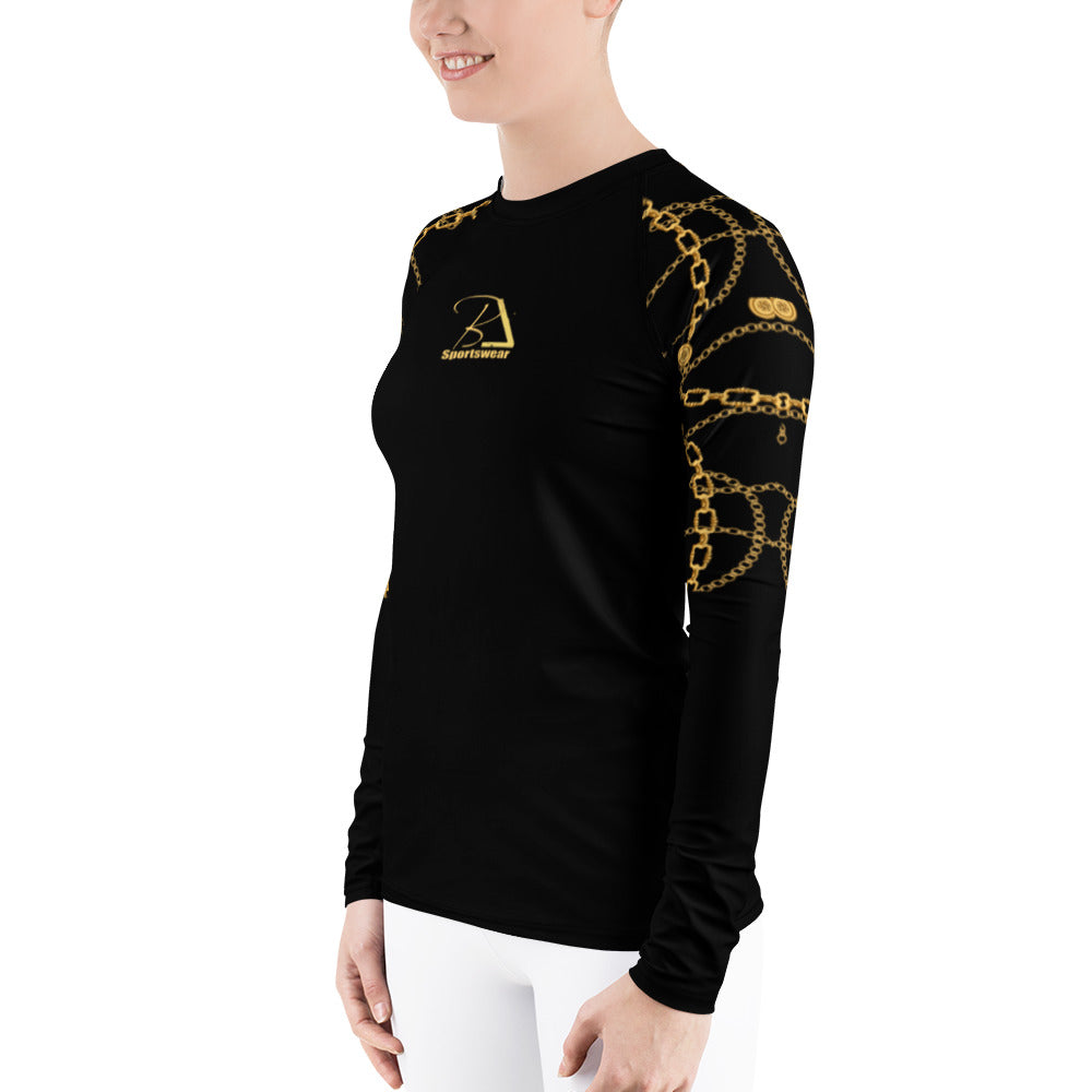 Black and Gold Long Sleeve Top