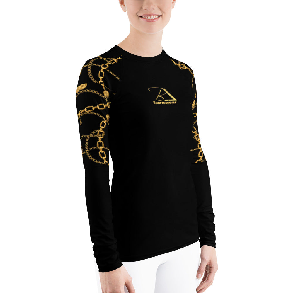 Black and Gold Long Sleeve Top