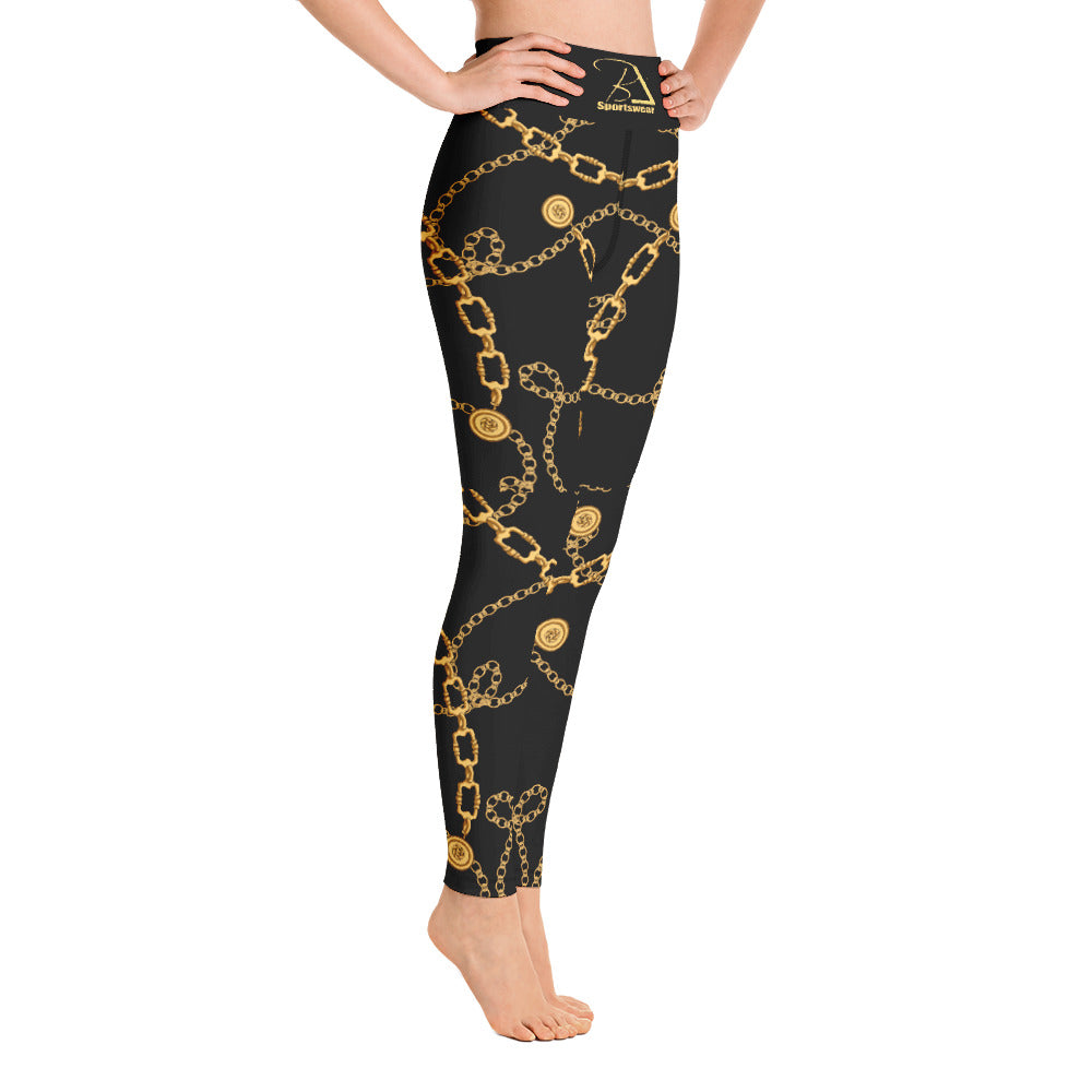 Black and Gold Yoga Leggings