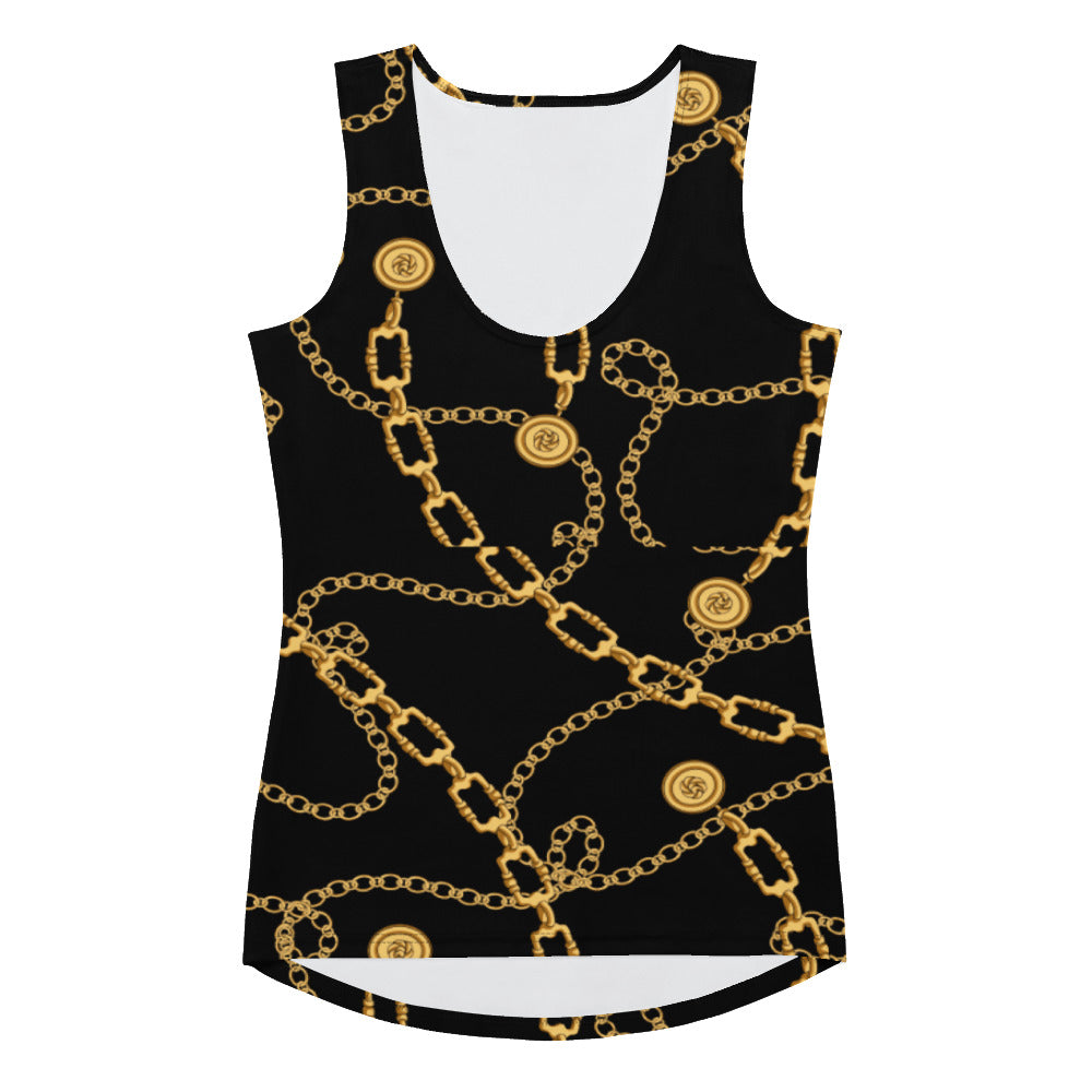 Black and Gold Cut & Sew Tank Top