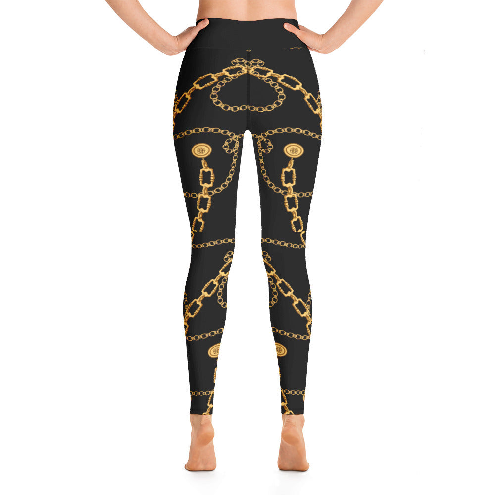 Black and Gold Yoga Leggings