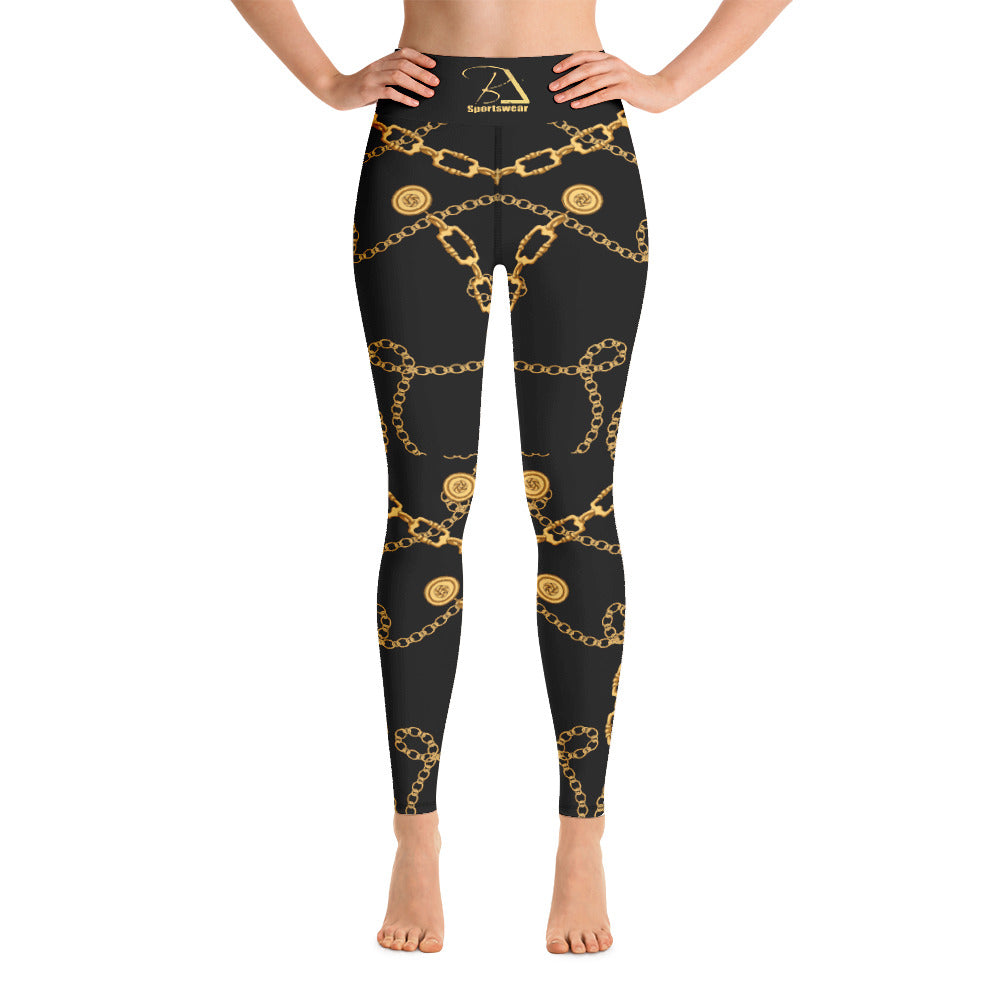 Black and Gold Yoga Leggings