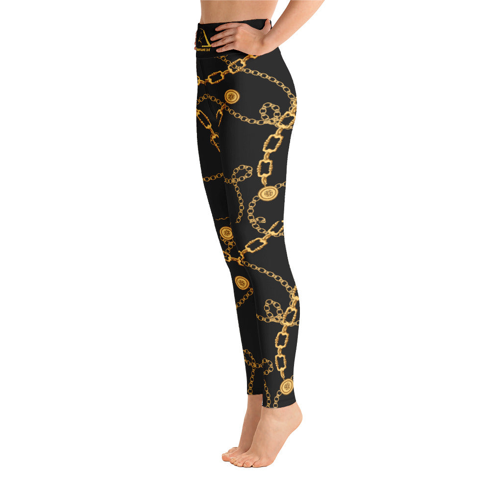 Black and Gold Yoga Leggings